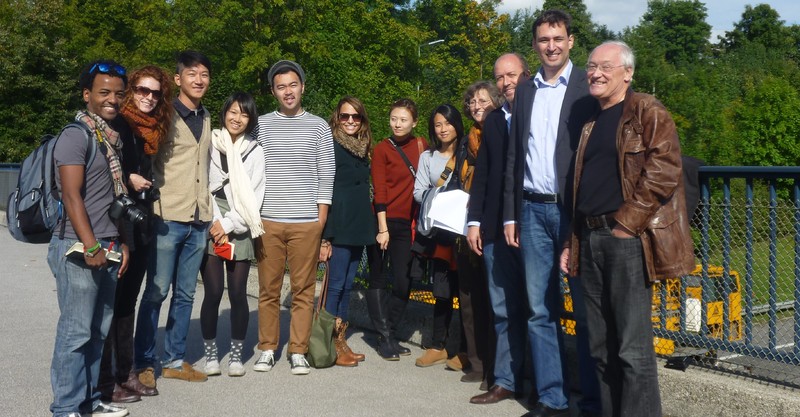v.ln.r.: 8 Studenten der UCLA, Marion Kutscher von BIBAB 96, Prof. Peter Ebner, Landtagsabgeordneter Georg Eisenreich, Jrgen Weckerle von BIBAB 96